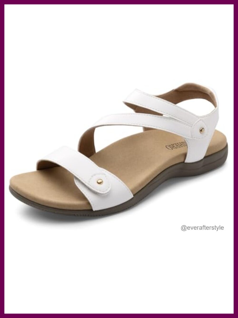 Orthopedic Sandals with Arch Support Faux Leather Flat Comfort